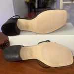 Nine West NEW  Vintage 90s Leather Black White Two Tone Chunky Block Heel Sandals Photo 5