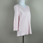 Lulu B Tunic Sweater Top Womens Large Pink Open Knit 3/4 Sleeve Cotton Preshrunk Photo 2