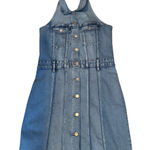 Gap Denim Halter Dress Button Front Blue Jean Size 8 Collared Jumper Photo 0