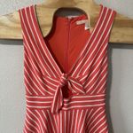 Anthropologie  Hutch Coral White Stripe‎ Tie Front Sleeveless Dress Size XSPetite Photo 1