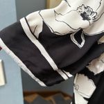 Karin Stevens VTG 100% Rayon Black and White Floral Midi Dress size 8 Photo 5