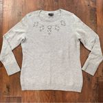 The Limited  grey knit sweater with rhinestone embellishment, size L Photo 5