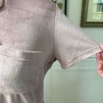 Juicy Couture Silky Soft Pink Velour Silver Bling Stud Cropped Button Up M Photo 6