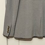 Ann Taylor sweater blazer size 8 grey striped navy trim preppy classic office Photo 7