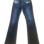 Miss Me Bling Jeans 27X32”Dark Denim Stretch Boot Cut Embellished Back Pockets Photo 0