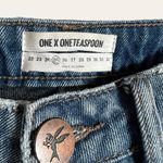 One Teaspoon Orchid Flare Leg Distressed Floral Patch Pocket Jeans 25 Photo 5