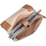 True Religion Women’s Denim Tan Leather Crossbody Bag Multi-Compartment NWT Photo 1