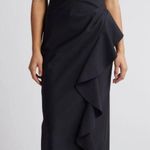 Alex Evenings Alex‎ Evenings Cascade Ruffle Scuba Gown Black 12 Photo 0