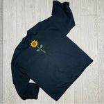 Vintage sugar ridge full button sun flower floral long sleeve sweater shirt lg Black Photo 5