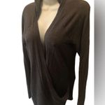 Athleta Studio Hoodie Charcoal Gray M Thumbholes Running Wrap Sporty Athletic Photo 3