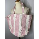 Sézane Sezane Pink Cream Stripe Tote Bag Photo 6