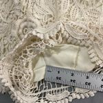 Vivid Collection Shorts Womens M Crochet Boho Coquette Cotton Knit Lined Ivory Tan Size M Photo 7