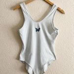 Tank Bodysuit with Butterfly Detail Size XS White Photo 0