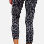 Nux Leggings Womens Small Black Gray Snake Print Vesper Capri High Rise Pants Photo 0