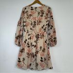 Staccato  Long Sleeve Floral Dress in Cream and Brown Photo 2