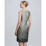 Carmen Marc Valvo  Jacquard Dress Size 12 Ombre-Effect Shading Rose Design Photo 4