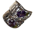 Sterling Silver Authentic Multigem 925  Brilliantly Handcrafted Earrings Huggies Photo 2