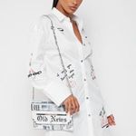 Maniere De Voir NWOT GRAFFITI SHIRT DRESS mini Oversized Blouse Button Down Photo 0