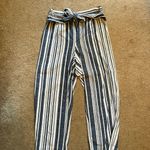 Mlle Gabrielle Striped Linen Pants Photo 0