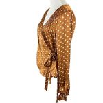Revolve Tularosa Charmaine Wrap Top in Camel Polka Dots Medium NWT Photo 11