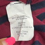 J.Crew Jersey preppy ruched stripe maxi large pull on womens skirt burgundy navy Photo 6