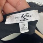 Moa Moa  Black Rhinestone Neckline Blouse Cutout Neckline Glam Goth 3/4 Sleeve 1X Photo 9