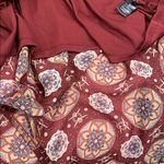 Lulus Art and Soul Burgundy Multi Print Long Sleeve High-Low Dress size Medium Photo 8
