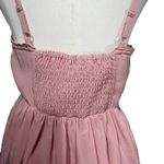 Forever 21  Pink Mini Dress Size M Smocked Waist Front Zip Sleeveless 100% Poly Photo 4