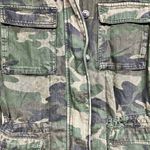 Free People Zippered Camouflage Denim Military Jacket Women’s Size Small Photo 5