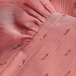 EXPRESS -FAUX WRAP MINI DRESS-SIZE XS V neck, faux wrap front, long sheer sleeves, ruched skirt with ruffles down the side, tiered ruffle hem, metallic fit fabric, fully lined except for sleeves, excellent condition, like new Measurements: Bust: armpit to armpit 16 1/2 inches Waist: side to side 13 inches Length: shoulder seam to bottom 32 inches Photo 13