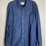 Target Womens XXL Blue Denim Button Up Top Shacket Pockets Western Hippie Boho Preppy Photo 0