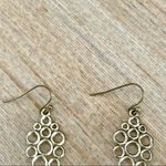 Gold tone faux turquoise fish hook earrings Photo 6