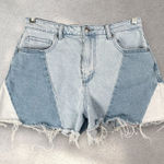 SO Goods For Life Patchwork Denim Shorts Juniors' 11/30W Shortie Blue Y2K Frayed Size undefined Photo 0
