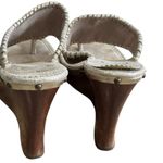 Jack Rogers Marabella Thong Sandal Whipstitch Shoe Metallic Gold Wedge Size 9 Photo 5