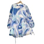 VICI Collection Blue Abstract Print Long Sleeve Babydoll Dress Spring Y2K Sz L Size L Photo 2