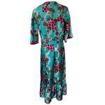 Sandro Tinca Floral-Print Silk Midi Wrap Dress Size FR 36 Photo 3