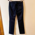 ZARA Woman Navy Blue Jeans Skinny Leg Size 6 Rhinestone logo Pockets Photo 5