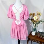 Urban Outfitters Marlee Open Back Eyelet Mini Dress Soft Pink Sz Medium🧡 Photo 6