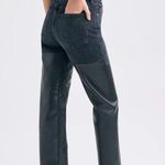 AGOLDE Woman's Black Pieced 90s Pinch Waist Leather Jeans Size 24 Photo 2