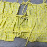 Adika Yellow Gingham Top SZ:M Photo 2