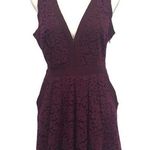 Free People Lovely In Love Lace Mini Dress Flirty Burgundy Berry Women's Size M Photo 0