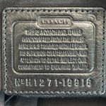 Coach Legacy Stripe Duffle Shoulder Bag Black Gray Signature Canvas Leather Trim Photo 8