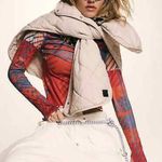 Free People NEW  Chill Out Packable Puffer Poncho Scarf Jacket in Ivory One Size Photo 2