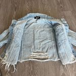 Blue B Collection Denim Jacket Teens Size Small Cropped Blue Distressed Photo 7