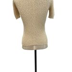 Courreges Vintage Sweater Short Sleeve Ribbed Knit Logo Beige Cream Size 0 XS Yellow Photo 7