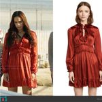 Ulla Johnson  Crimson Callista Silk Ruffle Dress Size 8 Tie Neck As Seen‎ On TV Photo 2