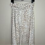 Ann Taylor  Cream and Brown leopard print Women's Skirt belt tie 10 knee length Photo 2