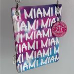 Robin Ruth Miami Pink Blue Canvas Graffiti Crossbody Bag Photo 4