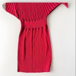 Cache  Women's Sweater Dress Size M Red Bodycon Ribbed  Sheath Boat‎ Neck Photo 8