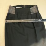 Shiatzy Chen Pencil Skirt S Italian 40 Black Wool Blend Faux Leather Designer Photo 3